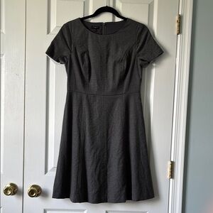Talbots Gray A-Line Dress Short Sleeve Crew Neck